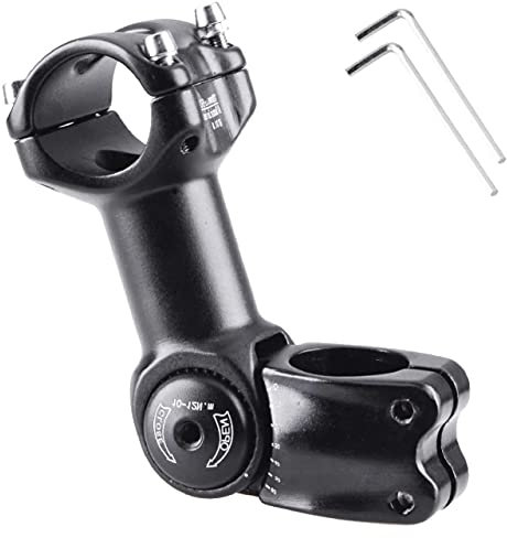 Azarxis Attacco Manubrio MTB 31.8 25.4 mm Adattatore Attacco Manubrio Bici da Corsa Rialzo Attacco Manubrio Prolunga Manubrio Bici MTB (01 Nero - 25,4 x 110 mm - 60° Regolabile)