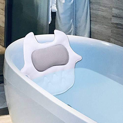 HAIBI Badewannenkissen, 3D Eule Modelle Mesh Bad Kissen Weiche Spa Kopfstütze Badewanne Kissen Mit Rückenlehne Saugnapf Hals Kissen