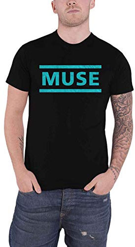 Muse T Shirt Light Blau Band Logo Nue offiziell Herren Schwarz L
