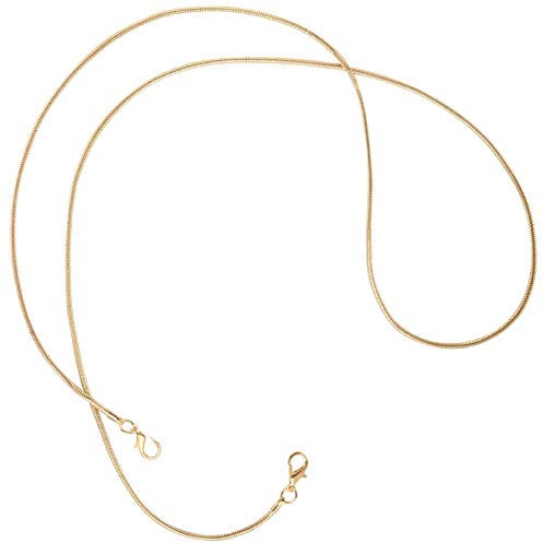 mtb more energy® Wechsel-Kette für Umhänge-Handyhüllen - Metall (Gold, Snake rund) - mit Karabinerverschlüssen - Ersatz für Handykette Band Seil Kordel