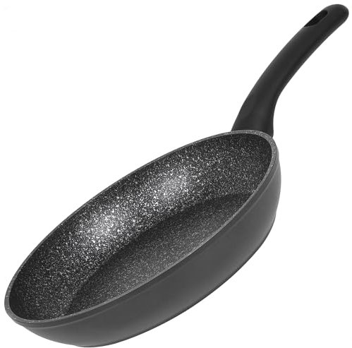 RESTO 93401 Bratpfanne Pfanne 22 cm aus geschmiedetem Aluminium mit Marmor-Antihaftbeschichtung - Komfortabler ergonomischer Soft-Touch Griff und hitzebeständige Außenbeschichtung (h= 4,4 cm)