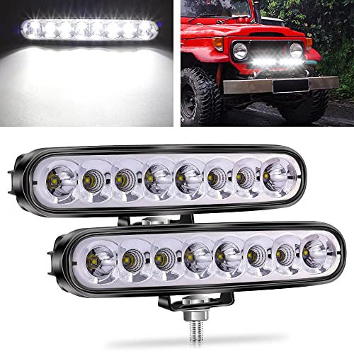 2PCS 6.5 Projecteur Phare de Travail LED,Biqing 40W LED Lampe de Travail Barre 12V 24V Projecteur Flood Combo Feu de Brouillard Lampe 6500K Feux de Travail pour Moto Voiture Camion Tracteur SUV