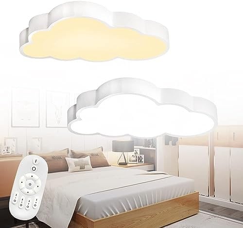 NAIZY 48W LED Deckenleuchte Wolken Deckenlampe Dimmbar mit Fernbedienung Lampe Modern 500x300x53mm Ultradünne Zimmerlampe Wolke Kinderzimmerlampe Cartoon Lampe, für Kindergarten Schlafzimmer