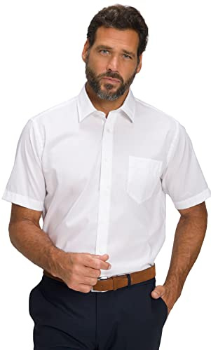 JP 1880 Chemise pour Homme, Grande Taille, L-8XL, sans Repassage, col Kent, Manches mi-Longues, Coupe Confortable, jusqu'à 8XL, Blanc Neige, 5XL 804891200-5XL, Blanc Neige, XXXXXL