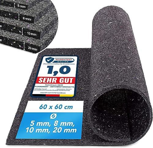 casa pura Waschmaschinen Unterlage 10mm 62,5x350cm Antivibrattionsmatte, Antirutschmatte, Gummimatte, Dämmmatte zuschneidbare Schallschutzmatte aus Gummi