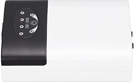 SALALIS Bomba de Aire para Tanque de Peces, Bomba de Oxígeno para Acuario Pequeño ABS Ultra Silenciosa AC DC Carga Dual para Acuario