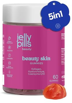 Jelly Pills Hydrolysed Collagen 500 mg + Hyaluronic Acid & CoQ10 – 60 Gummies – No Added Sugars – Strawberry Flavour – Firm Skin & Anti-Ageing Support
