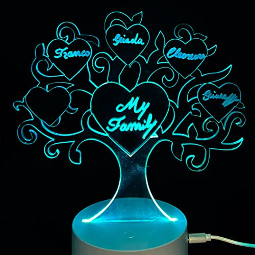 Generico Arbre de Vie Lampe LED à personnaliser à votre guise, vous pouvez écrire ce que vous voulez lumière multicolore