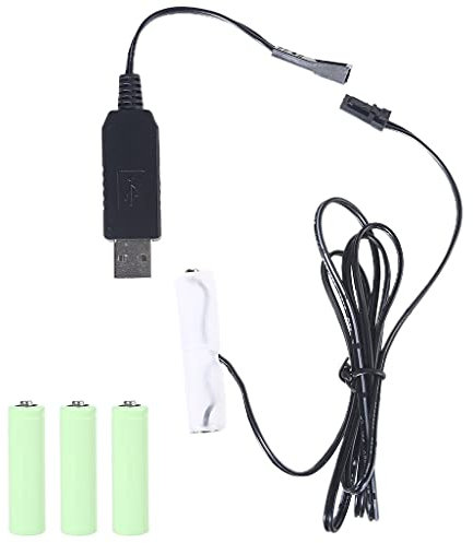 Maxtonser AA à 4Aa Batterie Eliminator USB Alimentation Remplacer 1-4 Pieces1.5V AA Piles pour Horloge Jouets Vacances Lumières Ventilateur LED, 6V 4Aa