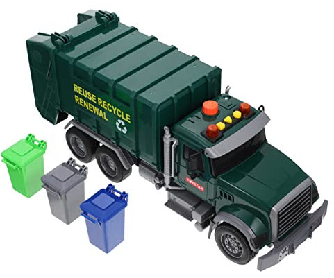 ibasenice Camion d'assainissement des ordures Jouets de Camion à ordures Jouets pour garçons Les Jouets d'enfants des modèles Jouet de Camion Poubelle pour garçons Jouet pour garçons Grande