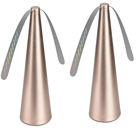 IGTOPS Fliegenwedler Fliegen Fliegenabwehr, Fliegenvertreiber Ventilator, Tragbarer Mückenschutz Fliegenabwehr Tischventilator (2 pcs - Gold)