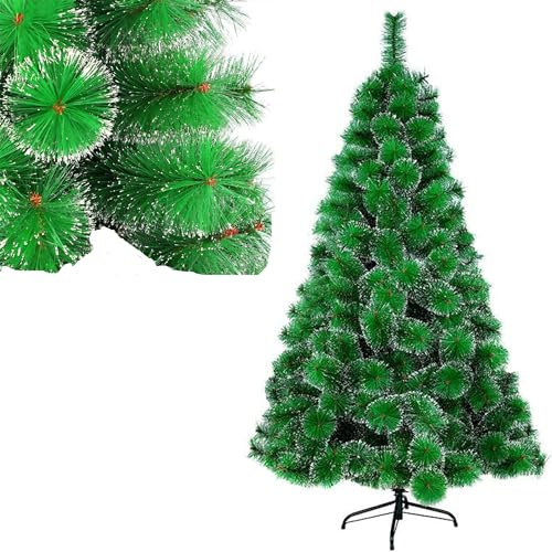Arbol de Navidad Pleagable Robusto Apariencia Pino Real Aguja de Pino, Arbol Navidad Artificial Verde con Soporte Metal Facil Montaje (180cm 230Tips, ARBOL Navidad Pino con Nieve)