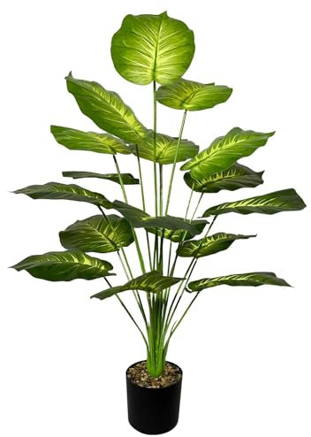 AIVORIUY Planta Artificial con Maceta Areca Palmera Grande Arbol Artificial Plastico Interior y Exterior Hogar Oficina Salon Dormitorio Balcón Moderno Decorativas (75cm Amarilla Palma)