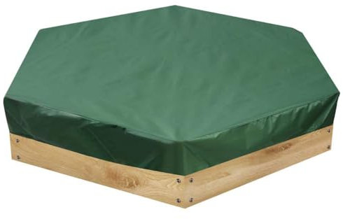 NCONCO Bâche de bac à sable hexagonale, bâche de bac à sable hexagonale, bâche pour bac à sable pour jouets, jardin, vert, extérieur (230 x 200 cm)