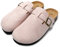 JOMIX Sabot Donna Eleganti Eco-Pelle Scamosciata Ciabatte Casa Sughero Punta Chiusa Zoccoli Invernali Pantofole Comode MD2438 Rosa 37