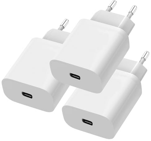 ZLONXUN 3-Pack Chargeur 20 W pour iPhone 15 14 13 12 11 Pro Max,SE,13 Mini,X,8 Plus,12 Mini, iPad 9/8/7/6/5,iPad air, iPad Mini 6, iPad Pro