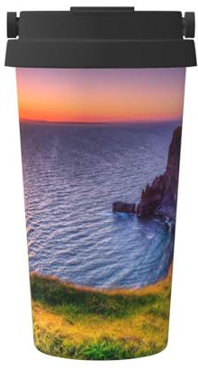 Ireland Sunset Seascape Travel Mug 17oz/500ml Insulated Coffee Cup Insulation Stainless Steel Bottle for Hot & Cold Water Coffee and Tea