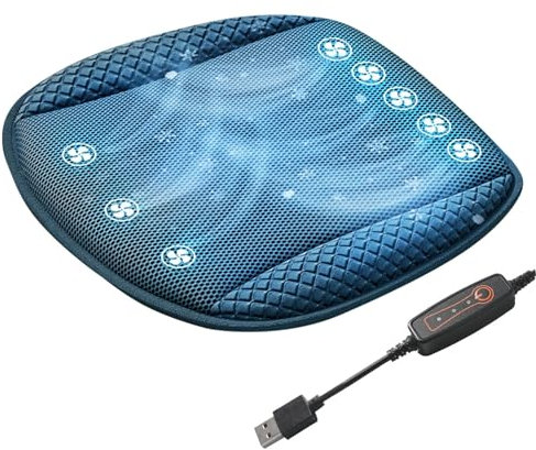 Car Cooling Cushion - Cooling Seat Cushion For Car With USB Port,Breathable Summer Cool Air Seat, Comfort Cushion For Car, Cooler Seat, Chair Cushion, Truck Car Accessories Driver