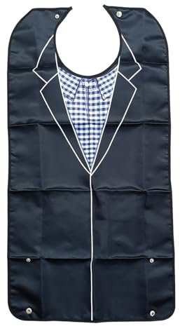 WEESTAAMO Lätzchen für Erwachsene Mehrweg Waschbar, Ess-Schürze Kleidungsschutz, Schlabberlatz für Senioren, Geschenk zur Rente für Männer Frauen Ältere Menschen Behindert (1)