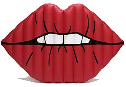 Beach Toy ® - Colchón inflable Red Lip, tamaño: 180 cm, Maxi boya gigante labios, color rojo