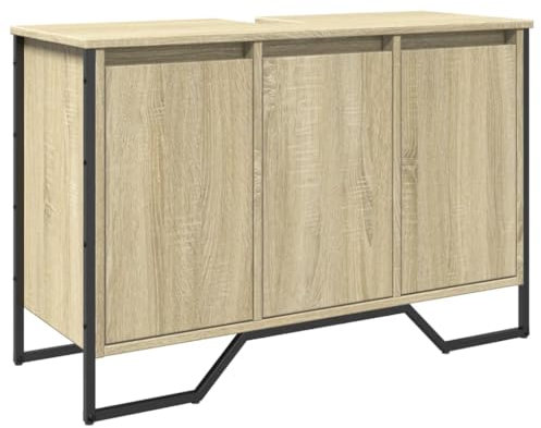 vidaXL Armario Lavabo baño Madera ingeniería Roble Sonoma 91x35x60 cm, Armario de Lavabo de baño, Mueble lavamanos baño, Mueble bajo Lavabo