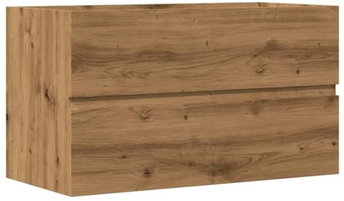vidaXL Mueble de Lavabo Madera ingeniería Roble artisian 90x38,5x45 cm, Armario del baño, Estante, Armario del baño, Armario