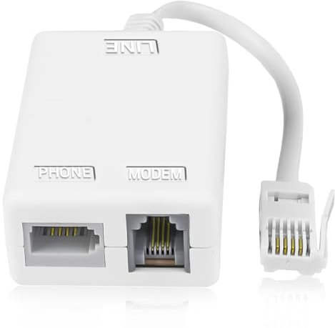 GBULTR BT Plug to ADSL RJ11 Broadband Internet Microfilter Splitter High Performance DSL Filter for Home Office Supports Landline Modem Router Wifi Telephone White Socket Cable for Sky BT