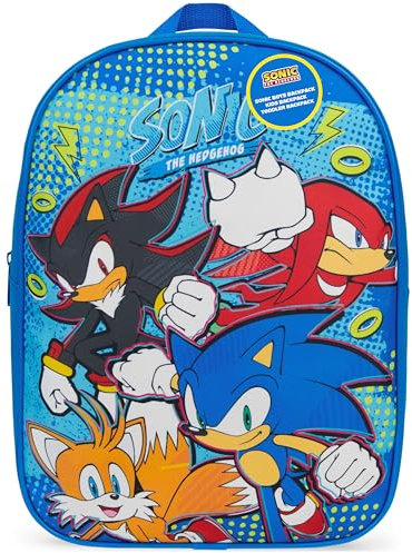 Get Trend SONIC THE HEDGEHOG Rucksack Kinder 3+ Jahre Kinderrucksack Tagesrucksack Leicht Vorschule Verstellbarer Gurt (Blau Sonic)