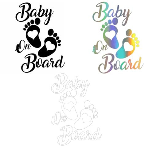 Baby on Board Aufkleber Autoaufkleber, 3 Stück Auto Sticker, Warnaufkleber Stoßstangenfenster-Sicherheitsaufkleber, Auto Sticker Baby an Bord Aufkleber