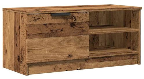 vidaXL TV-Schrank Altholz-Optik 80x35x36,5 cm Holzwerkstoff, TV-Ständer, TV-Bank, Fernsehschrank, TV-Board, TV Sideboard, Fernsehtisch, HiFi-Schrank