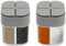 Lot de 2 salières et poivrières en plastique - 4 grilles - Accessoires de cuisine - 200 ml - Petite salière avec couvercle - Pour cuisine, déplacement, camping-car, barbecue, camping - Transparent