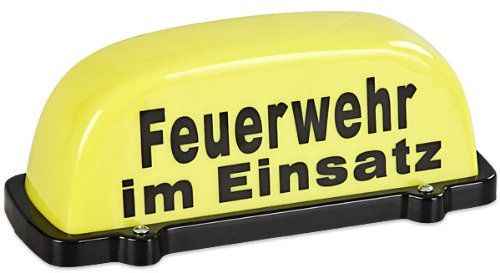 PACOTEX Dachaufsetzer City Feuerwehr im Einsatz Dachzeichen Dachschild gelb unbeleuchtet