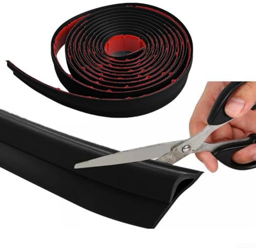 CNANRNANC 5M Boden Übergangsleiste Teppich Zierleiste Selbstklebend Laminat Boden Türleiste Übergang Schwelle Tür Boden Streifen Trim Bodenbelag Kantenleiste für 10mm Schwelle (5m Schwarz)