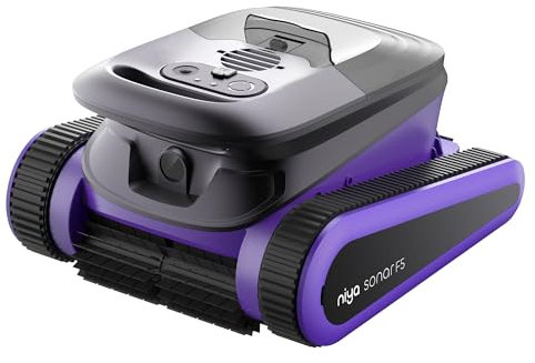 Niya Sonar F5 Robot Aspirateur sans Fil par les créateurs de Dolphin, Modes de Nettoyage Personnalisables Via l'App, idéal Piscines jusqu'à 12 mètres, Couverture complète, Navigation Sonar