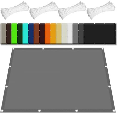 Voile d'ombrage Jardin 5 x 5.5 m Imperméable 98% UV Protection Toile Ombrage Exterieur pour Pergola avec Oeillets pour Patio Jardin, Terrasse, Extérieur, Balcon, Gris Clair