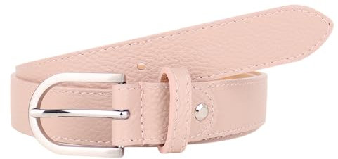 MIRROSI Ledergürtel Damen Herren Gürtel, Made in Italy, 3cm breit (Rosa (Silberne Schnalle), 85cm)