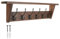 keypak Victorian Oak Coat Rack Shelf Combo 6 Black Hooks - 80cm Coat Rack Rustic Wall Mounted Coat Rack Shelf for Hallway, Bedroom, Kitchen, Bathroom