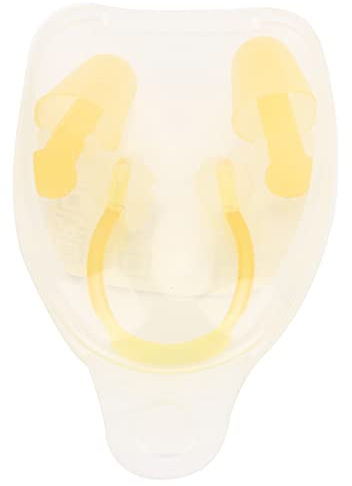 Keenso Wasserdichtes Weiches Silikon -PC -EARPLUGS -Nasenclip Zum Tauchen von Sport Yoga, 2 X Ohrstöpsel 1 X Nasenclip (YELLOW)