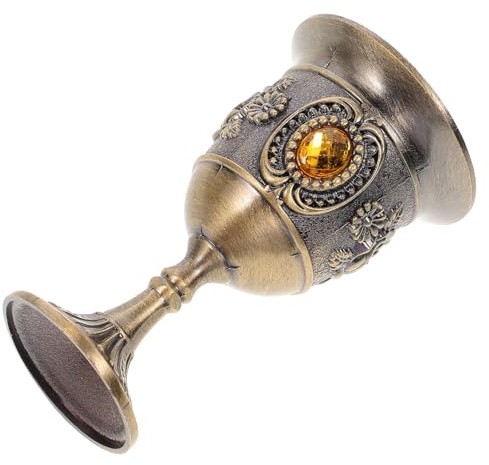 TOYANDONA Copa de Vino Pequeña con Patrón Floral Europeo Copa de Vintage para Hogar Diseño Elegante Antiguo para Regalo y Ocasiones Especiales