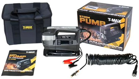 T-Max 190 l/min 12v Bomba de neumático de compresor de aire - para 4x4 todoterreno, furgoneta, camión, SUV.