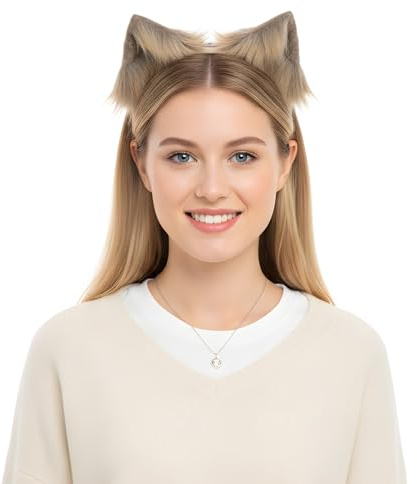ETOFETE 2 Pcs Katzenohren Fuchs Wolf Ohren Haarspangen, Katzen Haarschmuck Damen Kopfschmuck, Erwachsene Fasching Karneval Cosplay Kostüm Accessoires