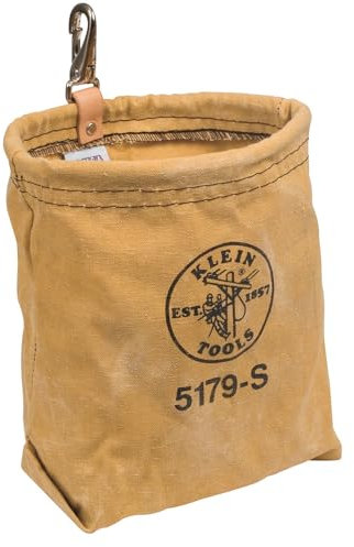 Klein Tools 5179S Tool Pouch, Water-Repellent Tool Bag with Snap Clip Connection, Tough Canvas Construction and Rope Reinforcement
