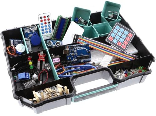 Funduino Starter Kit UNO R3 Education, 100% kompatibel zu Arduino, mit deutschsprachigen Anleitungen, umfrangreiches Lernset für Einsteiger und Fortgeschrittene