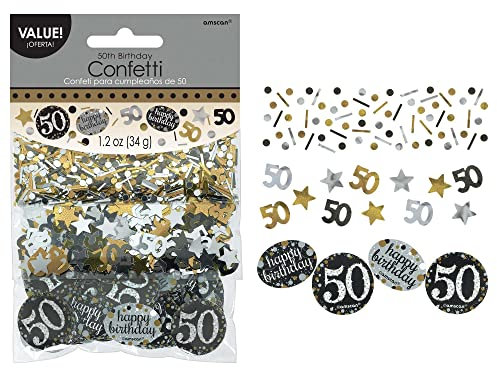 Amscan 360191 - Konfetti 50 Sparkling Celebration, 34 g, Streudeko, Happy Birthday, Geburtstag, Tischdekoration