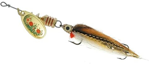 Mepps Spinner aglia cuillère cuillère, leurres pour pêche à la Truite de mer, Poisson Persique, Brochet Saumon Bass Fishing Tackle, Homme bébé Femme, Streamer Gold SZ3, Streamer Gold Size 3