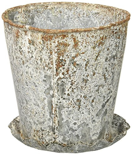 Creative beeinflußt Distressed Metall Topf mit plissierter Untertasse