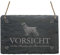 Schiefertafel English Cocker Spaniel « VORSICHT VOR DEM FRAUCHEN DER HUND IST HARMLOS » Schild mit Hunde Motiv - Türschild Dekoration Dekoschild