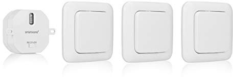 Smartwares SH5-SET-BS SmartHome 3er-Set Funk-Wandschalter Und 1 Einbauschalter Für Geräte Bis 1000 Watt Ideal Für Das Schlafzimmer, 230 V