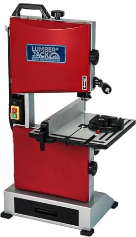 LUMBER JACK 9 Inch Benchtop Bandsaw 300W Motor, Full Length Rip Fence, Alloy Table Top, 90mm Cutting Depth, Includes 3.2mm Blade for Woodworking