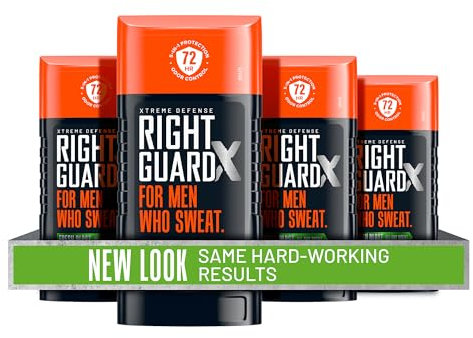 Right Guard Xtreme Defense Antiperspirant Deodorant Invisible Solid Stick, Fresh Blast, 2.6 Ounce (4 Count)
